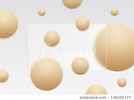 Elegant abstraction with beige spheres and a transparent glass panel on a light background. Eps 10 Elegant abstraction with beige spheres and a transparent glass panel on a light background. Eps 10 136200177