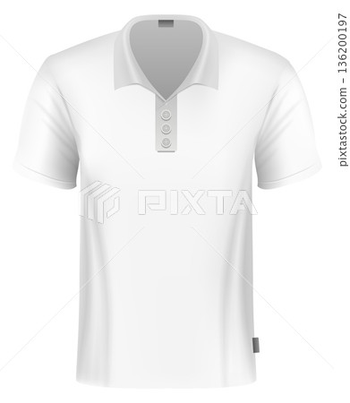 A white shirt with a button down collar and a white collar 136200197