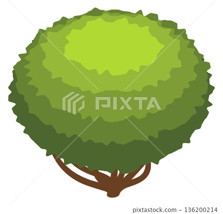 A tree with green leaves and a brown trunk A tree with green leaves and a brown trunk 136200214