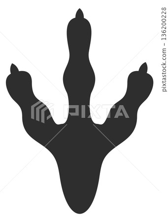 A black and white drawing of a bird s foot 136200228