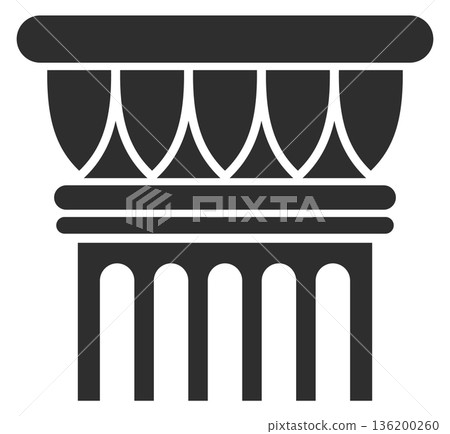 A black and white drawing of a building with arches and pillars A black and white drawing of a building with arches and pillars 136200260