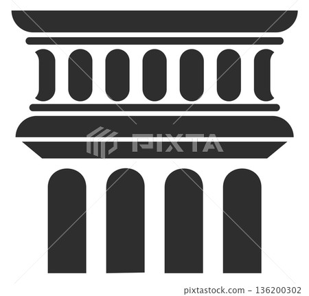 A building with four pillars and a large archway A building with four pillars and a large archway 136200302