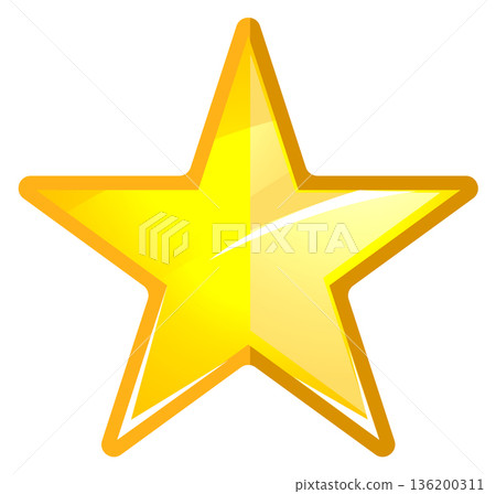 A yellow star with a shiny surface A yellow star with a shiny surface 136200311