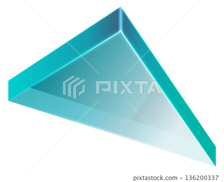 A blue triangle is shown on a white background A blue triangle is shown on a white background 136200337