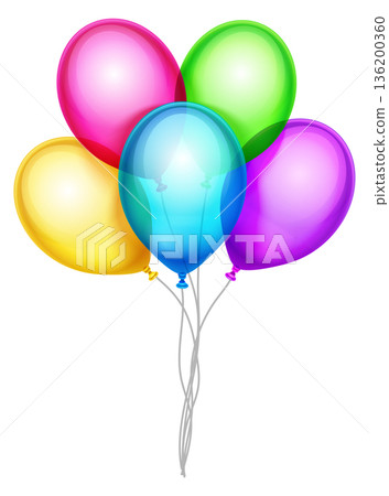 A bunch of colorful balloons are tied together A bunch of colorful balloons are tied together 136200360