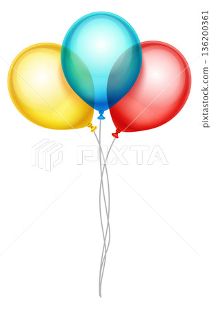 A bunch of balloons in different colors, including yellow, red, and blue A bunch of balloons in different colors, including yellow, red, and blue 136200361