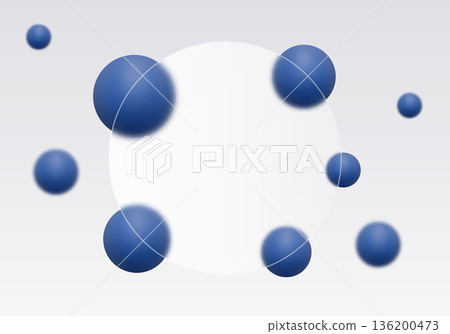 Abstract digital composition with a circular glass panel and volumetric blue spheres on a light background. Eps 10 Abstract digital composition with a circular glass panel and volumetric blue spheres on a light background. Eps 10 136200473