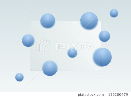 Minimalistic digital design with sky-blue 3D shapes and a transparent glass element. Eps 10 Minimalistic digital design with sky-blue 3D shapes and a transparent glass element. Eps 10 136200479
