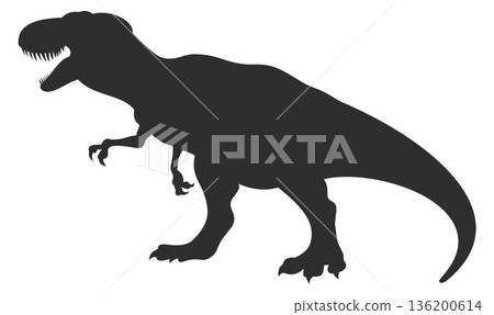 A large dinosaur is shown in black and white A large dinosaur is shown in black and white 136200614
