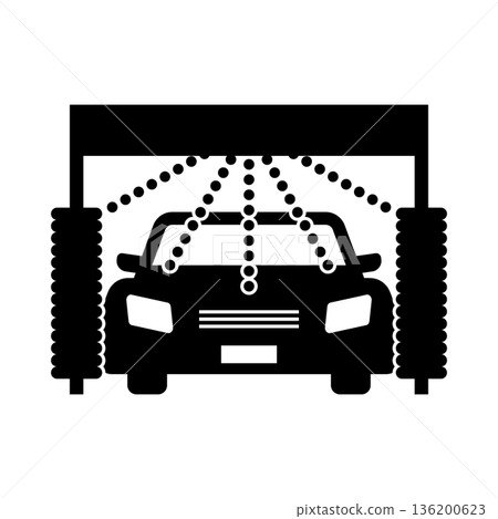 Car wash silhouette icon Car wash silhouette icon 136200623