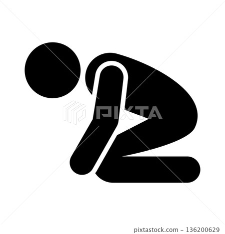 Dogeza silhouette icon 136200629