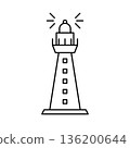 Simple lighthouse icon 136200644