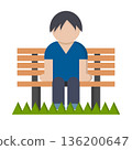 Icon of a person sitting on a bench 136200647