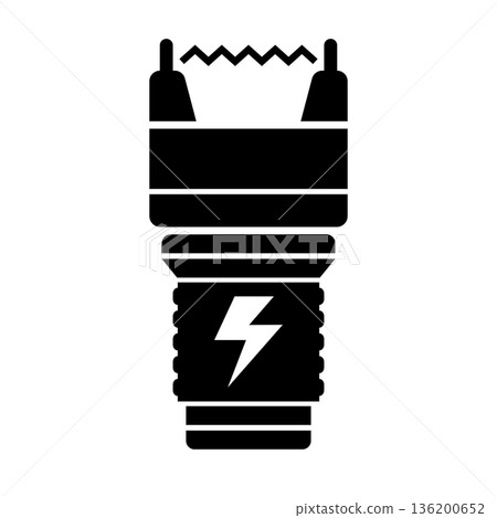 Stun gun silhouette icon Stun gun silhouette icon 136200652
