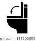 Closing the toilet lid silhouette icon 136200653