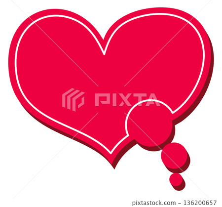 A red heart with a thought bubble in the middle A red heart with a thought bubble in the middle 136200657