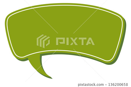 A green speech bubble with a white border A green speech bubble with a white border 136200658