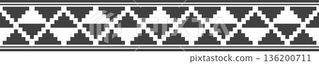 A black and white patterned border with a white background 136200711
