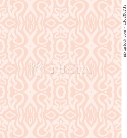 Soft Peach Abstract Wavy Seamless Pattern with Organic Retro Swirls Background Soft Peach Abstract Wavy Seamless Pattern with Organic Retro Swirls Background 136200735