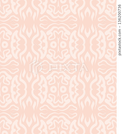 Soft Peach Abstract Wavy Seamless Pattern with Organic Retro Swirls Background Soft Peach Abstract Wavy Seamless Pattern with Organic Retro Swirls Background 136200736