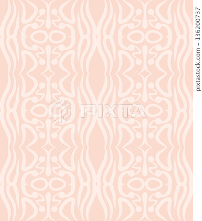 Soft Peach Abstract Wavy Seamless Pattern with Organic Retro Swirls Background Soft Peach Abstract Wavy Seamless Pattern with Organic Retro Swirls Background 136200737