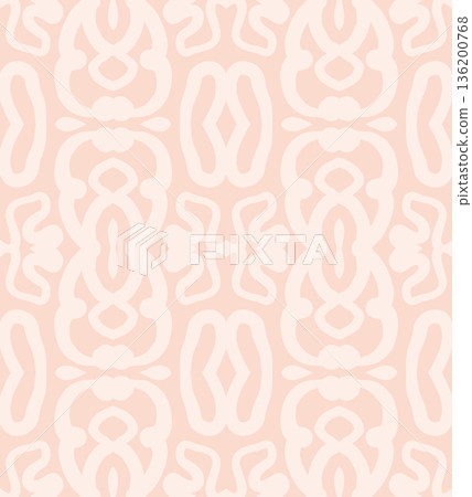 Soft Peach Abstract Wavy Seamless Pattern with Organic Retro Swirls Background Soft Peach Abstract Wavy Seamless Pattern with Organic Retro Swirls Background 136200768