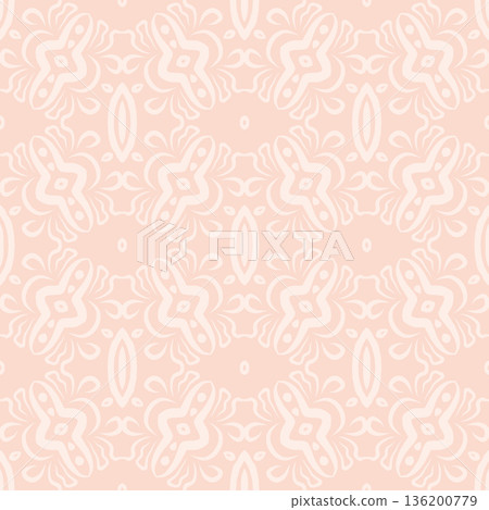 Soft Peach Abstract Wavy Seamless Pattern with Organic Retro Swirls Background Soft Peach Abstract Wavy Seamless Pattern with Organic Retro Swirls Background 136200779