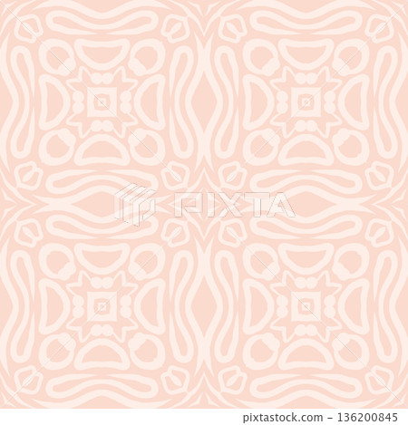 Soft Peach Abstract Wavy Seamless Pattern with Organic Retro Swirls Background Soft Peach Abstract Wavy Seamless Pattern with Organic Retro Swirls Background 136200845