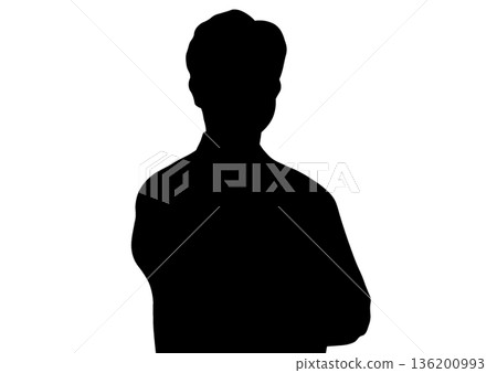 Silhouette of a man with his arms crossed Silhouette of a man with his arms crossed 136200993