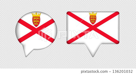 Flag of Jersey in speech bubble. Flag of Jersey in speech bubble. 136201032