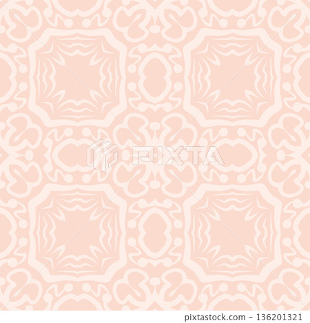 Soft Peach Abstract Wavy Seamless Pattern with Organic Retro Swirls Background Soft Peach Abstract Wavy Seamless Pattern with Organic Retro Swirls Background 136201321