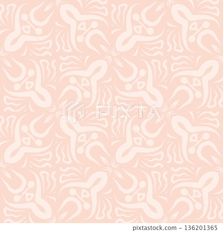 Soft Peach Abstract Wavy Seamless Pattern with Organic Retro Swirls Background Soft Peach Abstract Wavy Seamless Pattern with Organic Retro Swirls Background 136201365