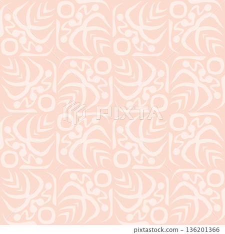 Soft Peach Abstract Wavy Seamless Pattern with Organic Retro Swirls Background Soft Peach Abstract Wavy Seamless Pattern with Organic Retro Swirls Background 136201366