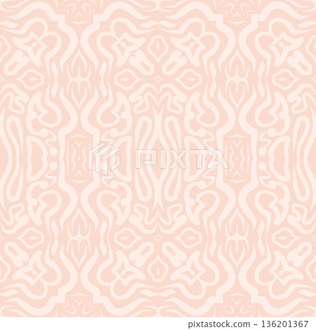 Soft Peach Abstract Wavy Seamless Pattern with Organic Retro Swirls Background Soft Peach Abstract Wavy Seamless Pattern with Organic Retro Swirls Background 136201367