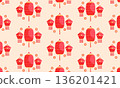 Chinese Lantern Festival pattern background with lanterns coins and money 136201421