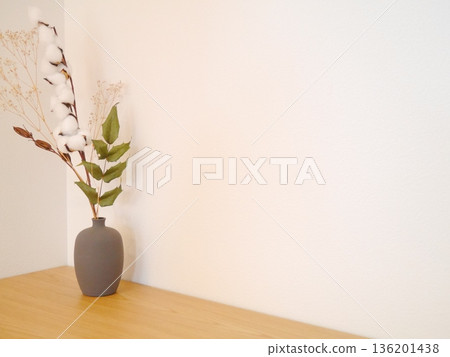 White background, dried flowers 136201438