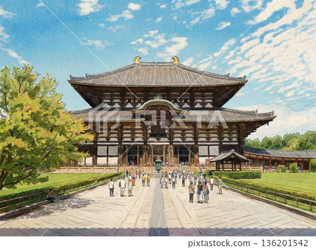 Illustration of Todaiji Temple by Scale Clouds 136201542