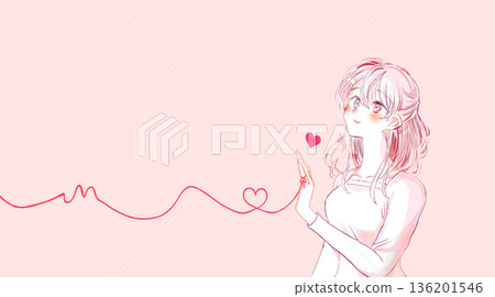 繫上命運紅線的幸福女人露出了微笑 136201546