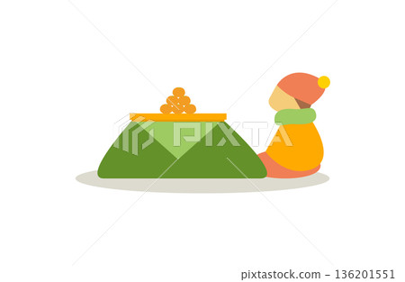 People relaxing in a kotatsu People relaxing in a kotatsu 136201551