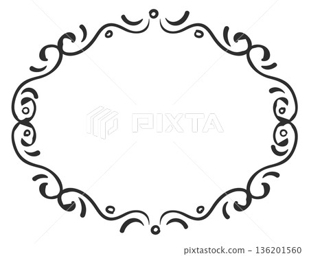 A black and white frame with a wavy design 136201560