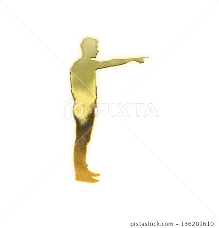 Golden man stabbing his finger, Alpha channel Golden man stabbing his finger, Alpha channel 136201610