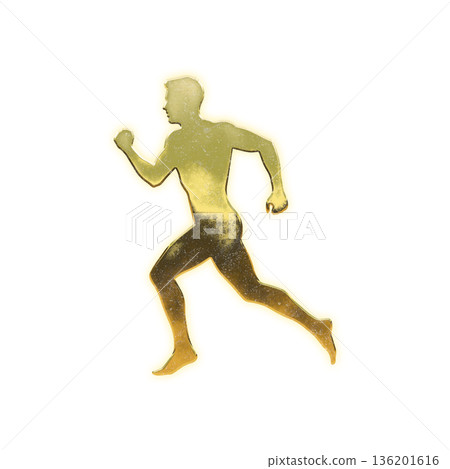Running Golden Man, Alpha Channel 136201616