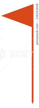A red flag is on a white background 136201648