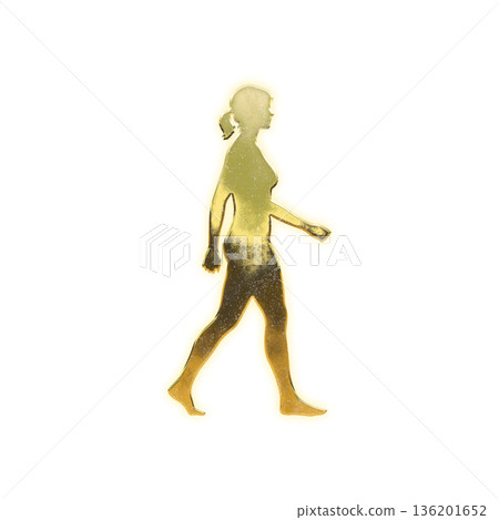 Walking Golden Woman, Alpha Channel 136201652