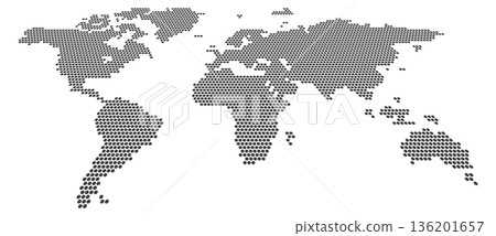 A map of the world is shown in black and white A map of the world is shown in black and white 136201657