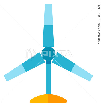 A wind turbine with a blue and white color scheme A wind turbine with a blue and white color scheme 136201696