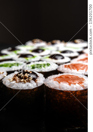 Sushi set: salmon, avocado, eel 136201700