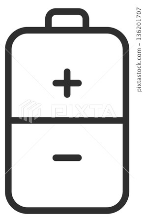 A battery with a plus sign on it A battery with a plus sign on it 136201707