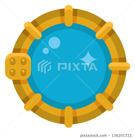 A gold and blue round object with a blue center A gold and blue round object with a blue center 136201721