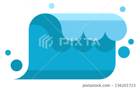A blue wave with water droplets on it A blue wave with water droplets on it 136201723